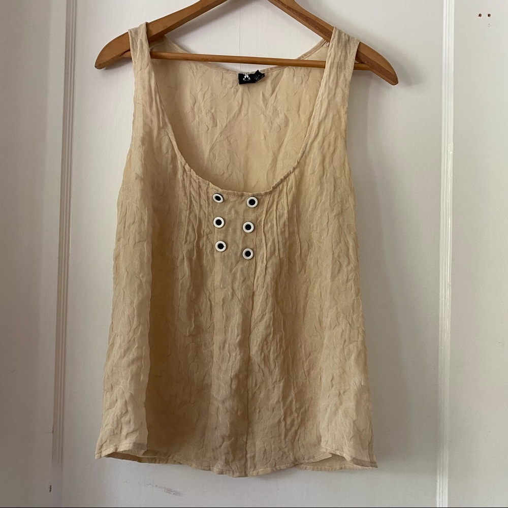 Vintage Tank Low Cut Sailor Button Cream Beige